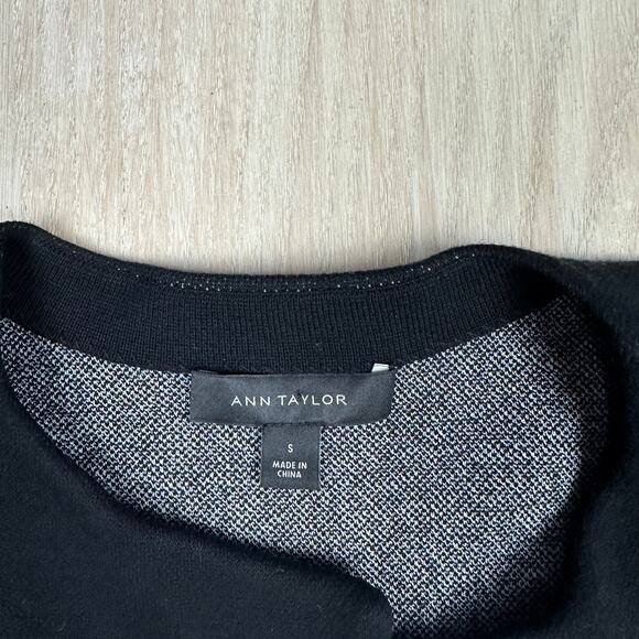 Ann Taylor Color Block Longline Knit Modern Office Casual Sweater Coat Small - Picture 12 of 14